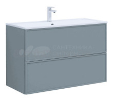 Тумба с раковиной Aquanet Арт 100 подвесная, мисти грин