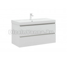 Тумба с раковиной Aquanet Вега 100 подвесная, белая глянцевая