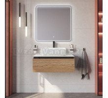 Мебель для ванной комнаты Cezares Slider 80 подвесная, 1 ящик, дуб тангент, со столешницей bianco opaco