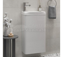 Тумба с раковиной Velvex Bio 40 maxi подвесная, глянцевая белая