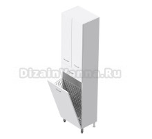 Шкаф-пенал для ванной Onika Модерн 46 напольный, с бельевой корзиной, белый