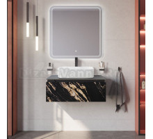 Мебель для ванной комнаты Cezares Slider 80 подвесная, 1 ящик, черный фьюжн, со столешницей marmo nero opaco