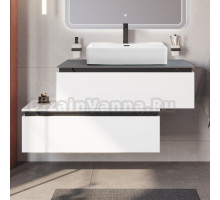 Тумба с раковиной Cezares Slider 100 подвесная, 2 ящика, со столешницей marmo nero opaco