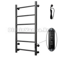 Полотенцесушитель электрический Тругор Аспект 80х40 80x45 см, подключение справа, скрытое подключение справа, оружейная сталь, лесенка, из стали