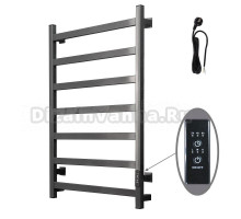 Полотенцесушитель электрический Тругор Пэк сп 80х50 80x55 см, подключение справа, скрытое подключение справа, оружейная сталь, лесенка, из стали