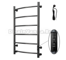 Полотенцесушитель электрический Тругор Пэк сп Пэксп5/8050ор_стВГП 80x55 см, подключение справа, скрытое подключение справа, оружейная сталь, лесенка, из стали