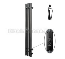 Полотенцесушитель электрический Тругор Пэк сп 120х15 120x20 см, подключение справа, скрытое подключение справа, оружейная сталь, I-образный, из стали