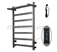 Полотенцесушитель электрический Тругор Пэк сп ПЭКсп20квП/8050ор_стВГП 80x55 см, подключение справа, скрытое подключение справа, оружейная сталь, лесенка, из стали, с полкой