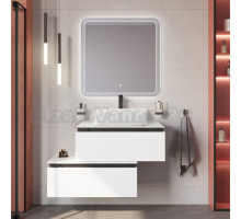 Мебель для ванной комнаты Cezares Slider 80 подвесная, 2 ящика, со столешницей, bianco opaco