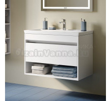 Тумба под раковину без столешницы IDDIS Zodiac X 80 подвесная, матовая белая