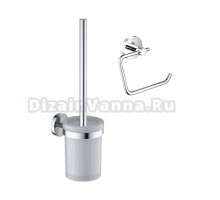 Набор Держатель AQUATEK Европа AQ4118CR хром + Ершик AQ4110CR хром