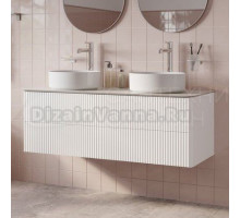 Тумба под раковину со столешницей IDDIS Aiger 120 подвесная, матовая белая soft touch