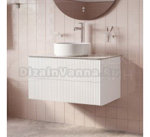 Тумба с раковиной IDDIS Aiger 80 подвесная, матовая белая soft touch