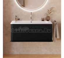 Тумба с раковиной Cezares Idra 100 1 ящик, nero opaco