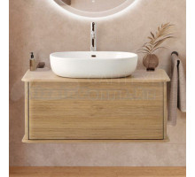 Тумба с раковиной Cezares Idra 100 1 ящик, rovere tabacco, раковина Bellagio 50179, 60 см, bianco