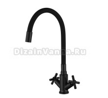 Смеситель для кухни Fmark FS8442H-01 с гибким изливом, черный