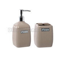 Набор Стакан Fixsen Brown FX-403-3 бежевый + Дозатор FX-403-1 бежевый