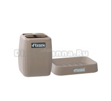 Набор Стакан Fixsen Brown FX-403-3 бежевый + Мыльница FX-403-4 бежевая