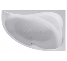 Акриловая ванна Alex Baitler Ladoga 170x110 см, угловая, правая, встраиваемая, белая, асимметричная, с каркасом, с сиденьем