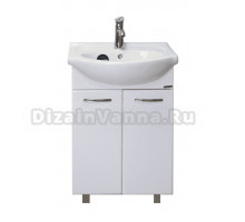 Тумба под раковину без столешницы Sanita Вега 55 напольная, 2 дверки, глянцевая белая