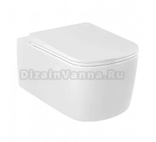 Унитаз подвесной Kludi RESA S 27WCSET43 безободковый, с микролифтом, глянцевый белый