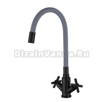 Смеситель для кухни Fmark FS8442H-04 с гибким изливом, черный