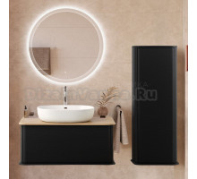 Мебель для ванной комнаты Cezares Idra 100 1 ящик, nero opaco, столешница rovere tabacco, раковина Bellagio 50179, 60 см, bianco