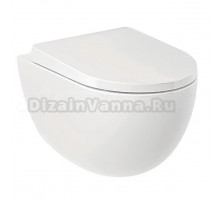 Унитаз подвесной Kludi RESA D 24WCSET43 безободковый, с микролифтом, глянцевый белый