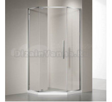 Душевой уголок Veconi Rovigo RV-35 80х80 см, профиль матовый хром, стекло прозрачное