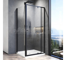 Душевой уголок Veconi Rovigo RV-026B 120х90 см, профиль матовый черный, стекло прозрачное