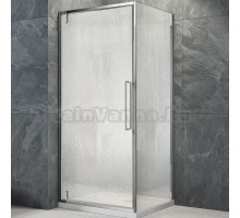 Душевой уголок Veconi Rovigo RV-033R 80х100 см, профиль матовый хром, стекло текстурное дождь