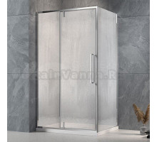 Душевой уголок Veconi Rovigo RV-034R 110х100 см, профиль матовый хром, стекло текстурное дождь