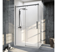 Душевой уголок Veconi Rovigo RV-070GR 160х90 см, профиль брашированный графит, стекло прозрачное