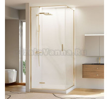 Душевой уголок Veconi Rovigo RV-073G 120х90 см, профиль брашированное золото, стекло прозрачное