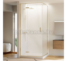 Душевой уголок Veconi Rovigo RV-073RG/L 120х80 см, профиль брашированное золото, стекло текстурное дождь