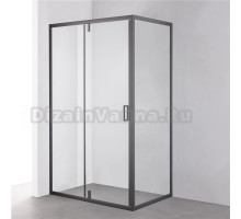 Душевой уголок Olive'S Duero DR-128CR-SW-GB 120х80 см, профиль черный, стекло прозрачное