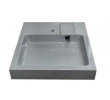 Раковина над стиральной машиной Stella Polar Солярис 60x55 серая, прямоугольная, с комплектом кронштейнов