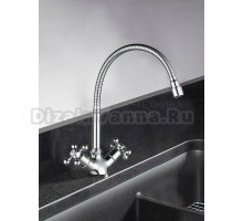 Смеситель для кухни с гибким изливом WesnaArt RASSVET, RAS02-180, хром