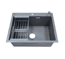 Комплект AZARIO Nicole AZG6050N нержавеющая сталь серый, с дозатором и коландером