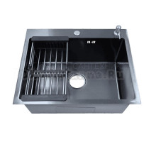 Комплект AZARIO Nicole AZB5050H нержавеющая сталь черная, соты, с дозатором и коландером