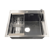 Комплект AZARIO Nicole AZS5050N нержавеющая сталь серебро, с дозатором и коландером