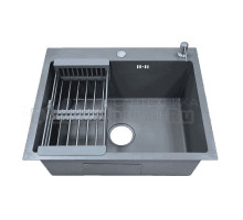 Комплект AZARIO Nicole AZG5050N нержавеющая сталь серая, с дозатором и коландером