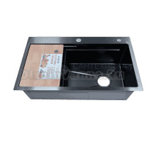 Комплект AZARIO Nicole AZB7546H нержавеющая сталь черная, соты, с разделочной доской и корзиной