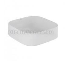 Накладная раковина Kludi RESA C 58CW3053 40 матовая белая, квадратная, фаянс