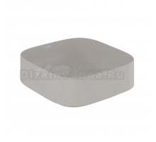 Накладная раковина Kludi RESA C 58CW30O2 40 матовая светло-серая, квадратная, фаянс