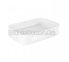 Накладная раковина Kludi RESA S 58CW4043 60 глянцевая белая, прямоугольная, фаянс