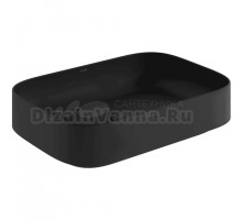 Накладная раковина Kludi RESA S 58CW4039 60 матовая черная, прямоугольная, фаянс