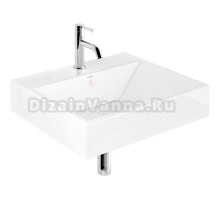 Раковина подвесная Kludi RESA 59WW6143 61 глянцевая белая, прямоугольная, фаянс