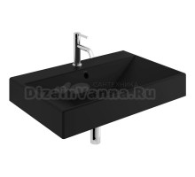 Раковина подвесная Kludi RESA 59WW8139 81 матовая черная, прямоугольная, фаянс