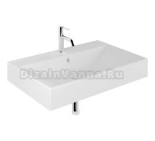 Раковина подвесная Kludi RESA 59WW8153 81 матовая белая, прямоугольная, фаянс